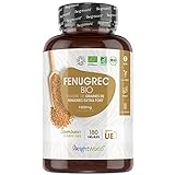Fenugrec Bio 1500mg - 180 Gélules de Fenugrec en Poudre Bio Extra Fort Vegan (3 Mois) Complément Alimentaire Organic Fenugreek Seeds Powder Capsule Supplement Facile à Avaler