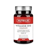 Vitamine B12 Vegan 2000mcg Méthylcobalamine et Cyanocobalamine - Fatigue et immunité - 120 Comprimés Végétaliens Nutralie