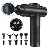 Pistolet De Massage, Pistolet Massage Pistolet Massage Musculaire Massage Gun 30 Vitesses Avec écran Lcd 10 Embouts Pour Dos épaules, Jambes, Muscles (noir)
